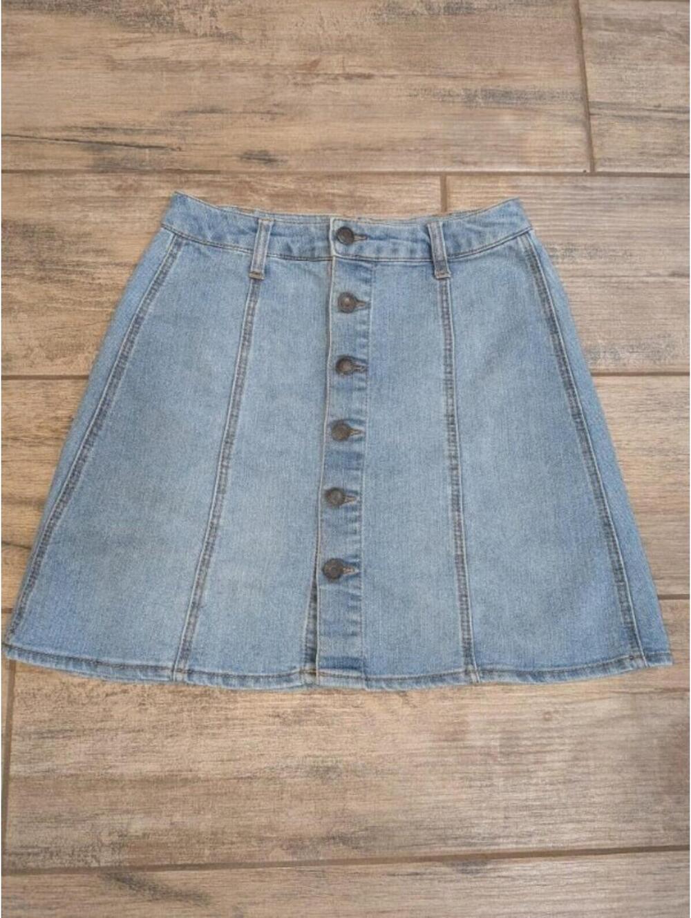 Womens Blue Mossimo denim mini skirt with button front Size 2